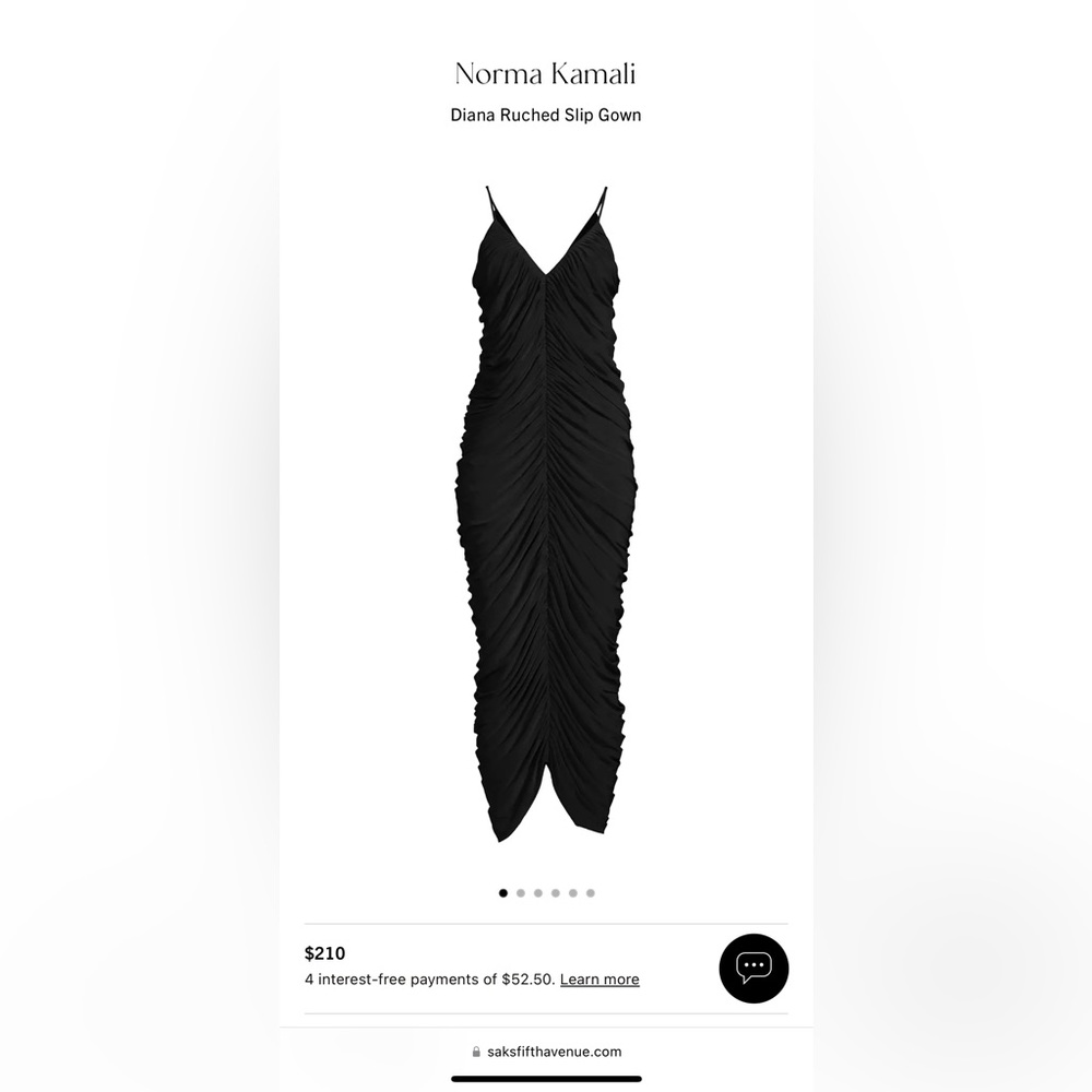 NORMA KAMALI Diana Ruched Slip Gown